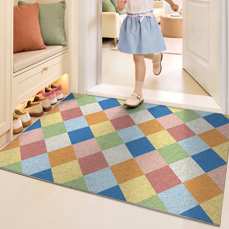 [Sản phẩm mới] Thảm cửa lối vào Dopamine Chống bụi bẩn pvc Vòng lụa Lối vào gia đình Cửa cạo cát Loại bỏ bụi