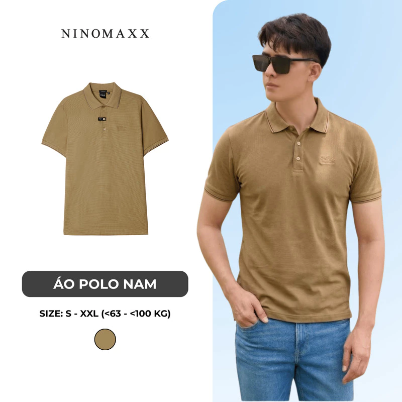 Áo Polo Nam Cao Cấp Ninomaxx Cổ Phối Viền Form Travel Fit AEROSOFT Thoáng Mát Co Giãn Tốt 2510037