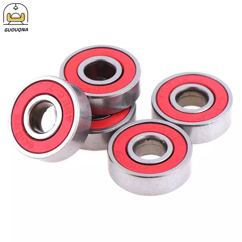 GUOUQNA 5 Chiếc Đỏ ABEC-7 608RS Ván Trượt Con Lăn Kín Vòng Bi 8x22x7mm