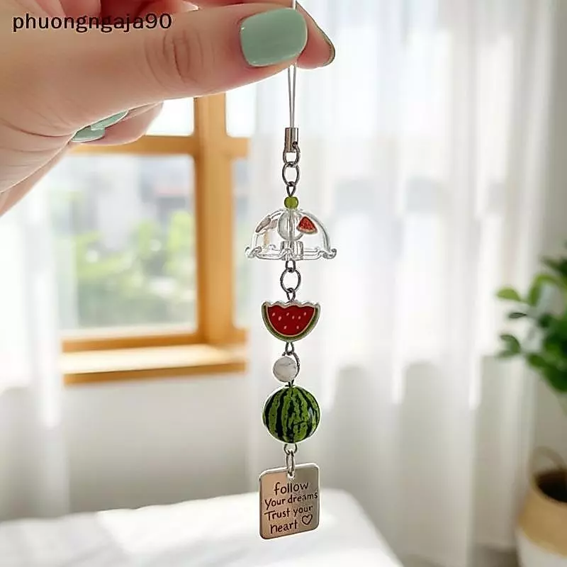 Trong suốt Keychain gió Chime Keyring điện thoại di động dây buộc túi trang trí.