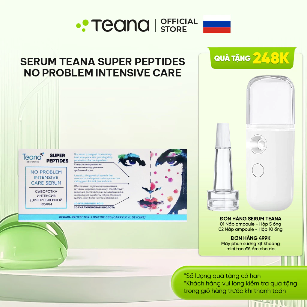 Serum Teana Super Peptides No Problem Intensive Care giảm và ngừa mụn ẩn, mụn viêm 10ml/20ml