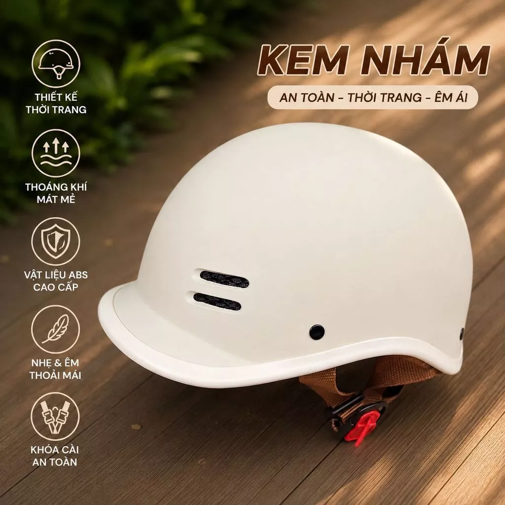 [ĐẠT CHUẨN] Mũ Bảo Hiểm Cá Heo Chuẩn Quatest 600g Siêu Nhẹ Freesize 53-58cm - An toàn, thoải mái và phong cách