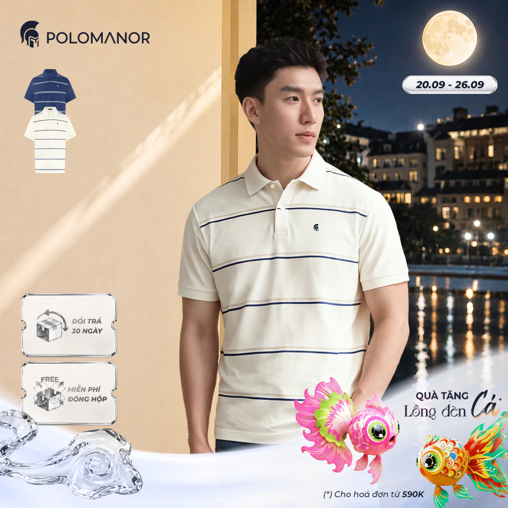 Áo polo nam cao cấp MOLLY, chất liệu mới CVC Diamond, thanh lịch sang trọng - POLOMANOR