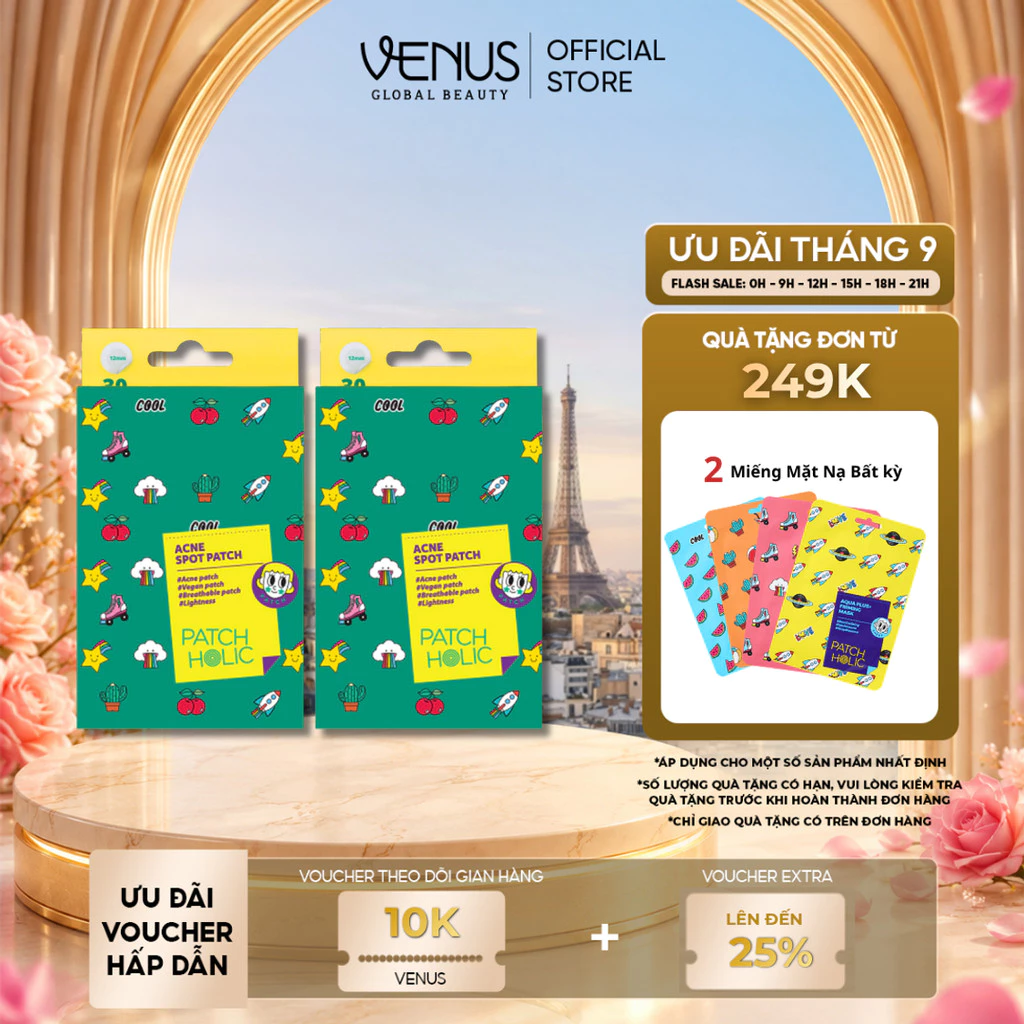 [DEAL MỞ BÁN] Miếng Dán Ngừa Mụn Patch Holic Chiết Xuất Tràm Trà Lành Tính - Dịu Da - Gom Còi Nhanh, Hộp 30 Miếng