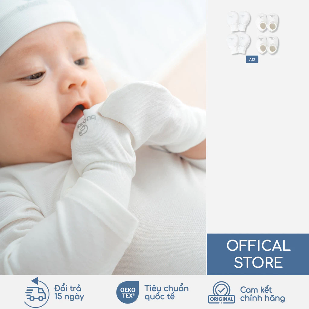 [Set 2] Bộ bao chân tay BU Baby phụ kiện cho bé sơ sinh newborn mềm mịn, đồ sơ sinh | AVS40S200