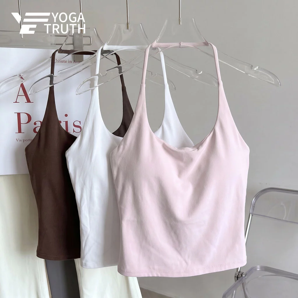[YOGATRUTH] Áo ngực thể thao Dây cổ chữ U gợi cảm Chống sốc Nhanh khô Áo Vest mỏng Yoga Pilates