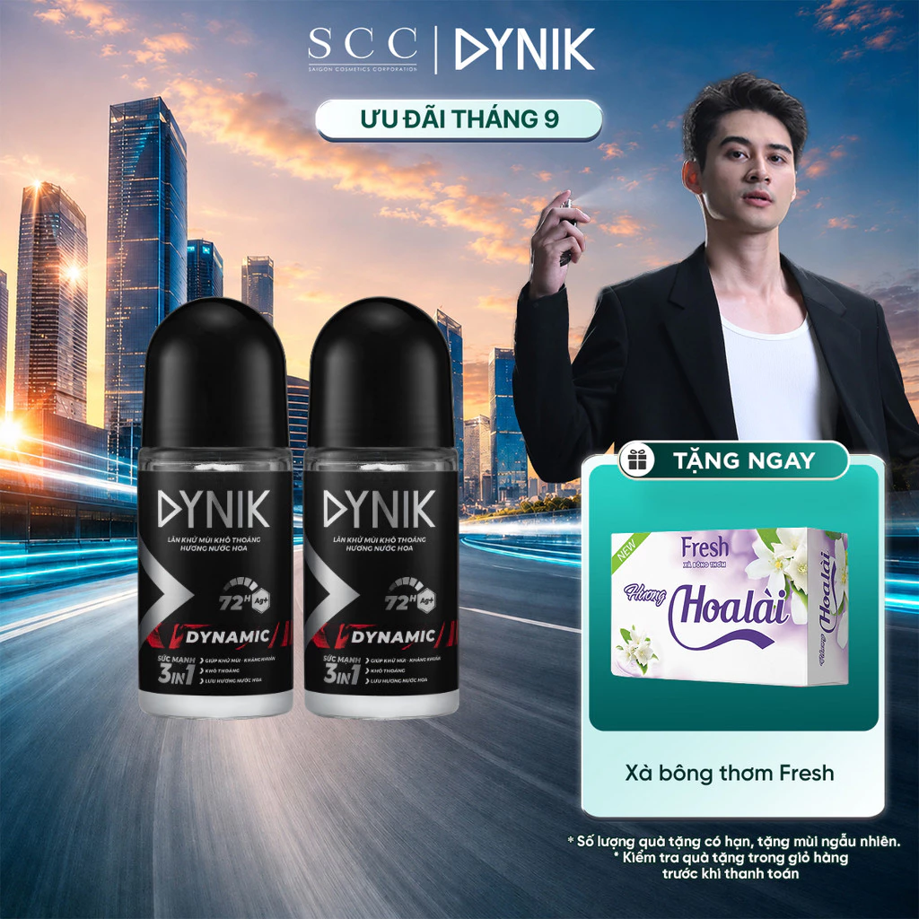 Combo 2 Lăn Khử Mùi Nam Dynik 50ml - Khô Thoáng Lưu Hương Nước Hoa