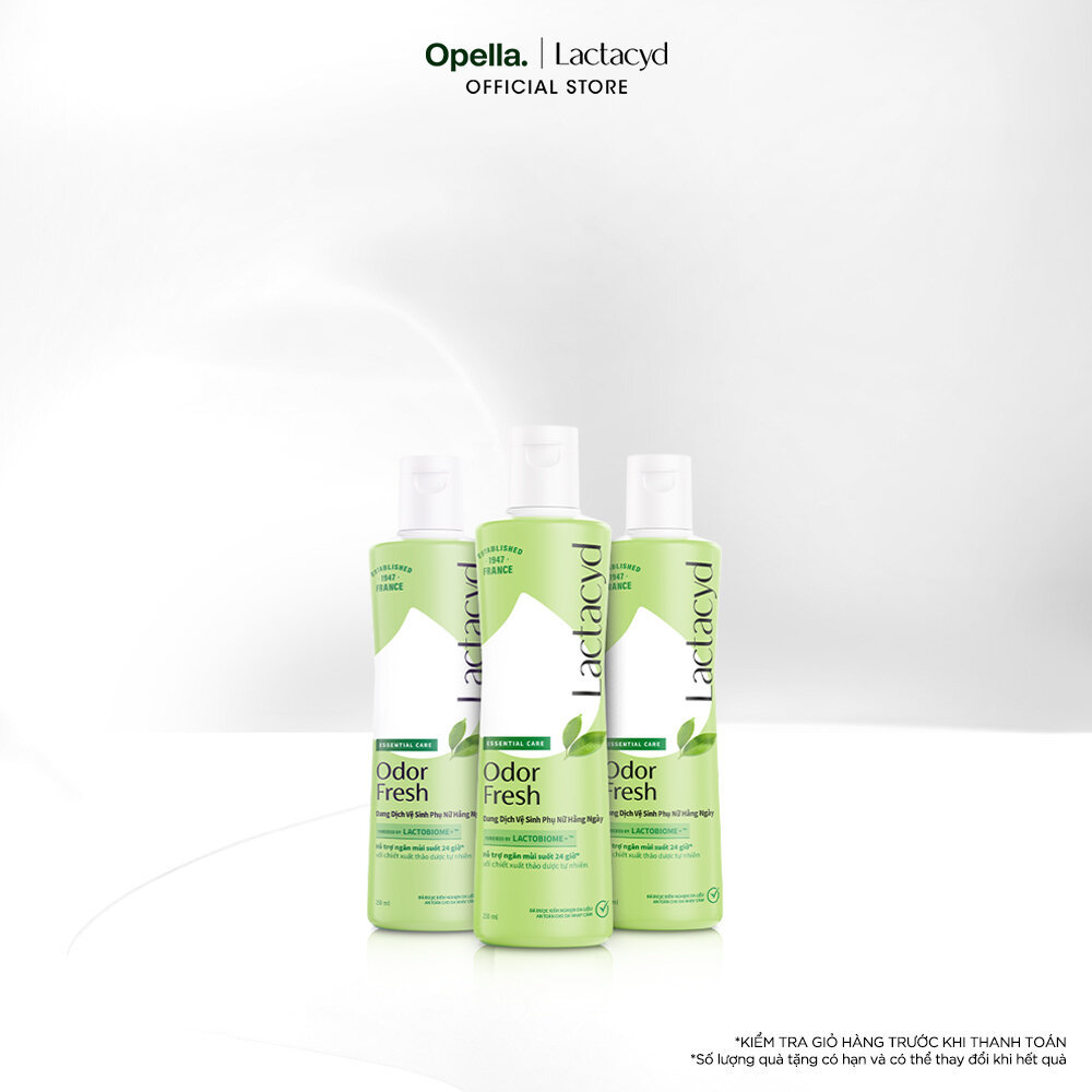 Bộ 3 chai Dung Dịch Vệ Sinh Phụ Nữ Lactacyd Odor Fresh Ngăn Mùi 24H 250ml/chai
