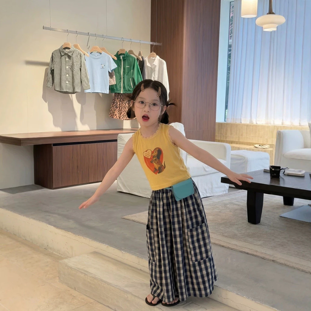Áo Vest Trẻ Em Bé Gái Phiên Bản Hàn Quốc Hoạt Hình Slim-fit Đơn Giản Top
