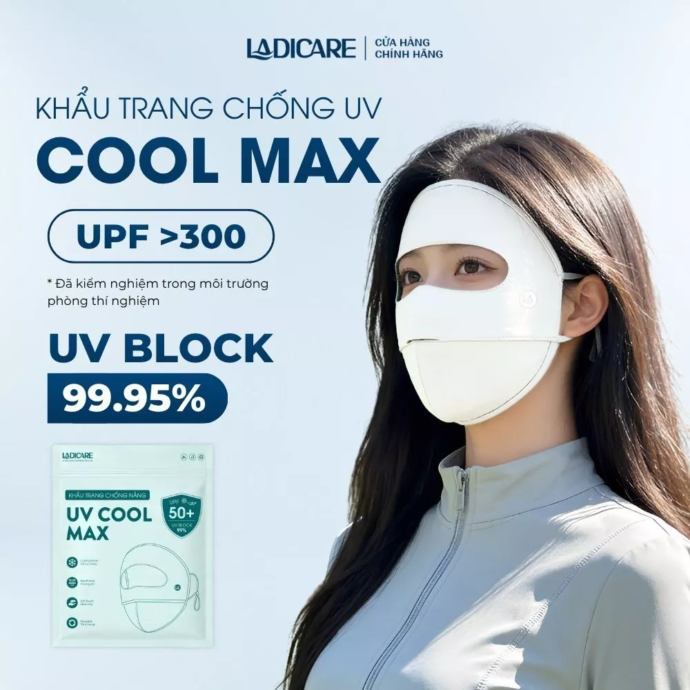 [QUÀ TẶNG ĐƠN TỪ 149K]  Khẩu Trang UV Full Face LADICARE Chống Nắng, UV UPF50+ Kháng Khuẩn Chống Bụi Vải Lạnh Thoáng Khí
