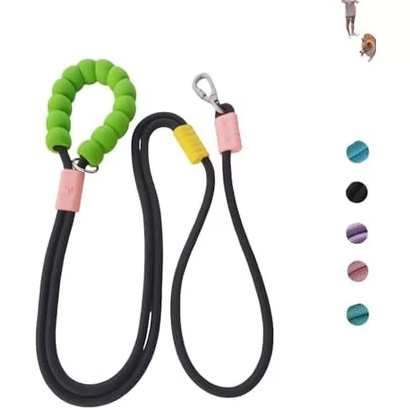 Dây xích chó rảnh tay, eo Bungee có thể điều chỉnh &amp; Dây xích đeo chéo có tay cầm thoải mái, Dây Nylon hạng nặng cho chó nhỏ đến lớn, Khóa an toàn để chạy bộ, đi bộ đường dài, đi bộ (Pur