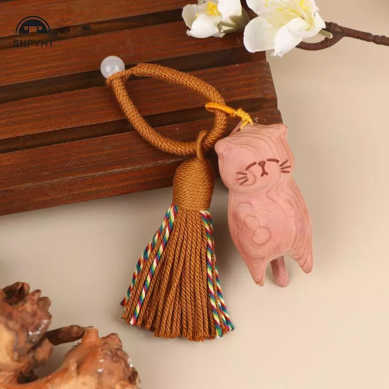 [SHPYHT] Hoa Cúc Thủ Công Dễ Thương Phước Lành Bắt Mèo Mặt Dây Chuyền Động Vật Nghệ Thuật Cho Túi Chìa Khóa Ô Tô Phụ Kiện Quyến Rũ Trang Trí Mới