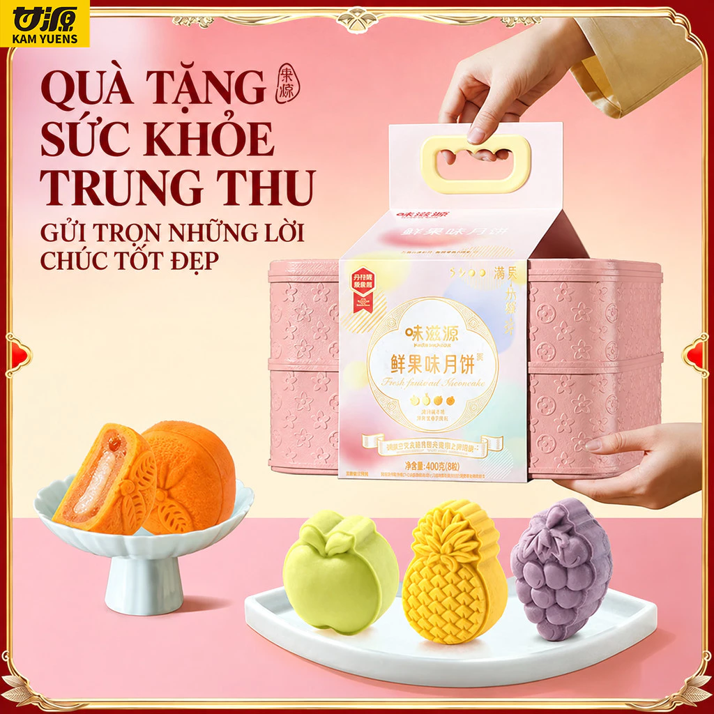 Tết Trung Thu Hộp Quà Bánh Trung Thu Cao Cấp Bốn Hương Vị Trái Cây Tươi Đa Hương Vị Kết Hợp Cá Tính