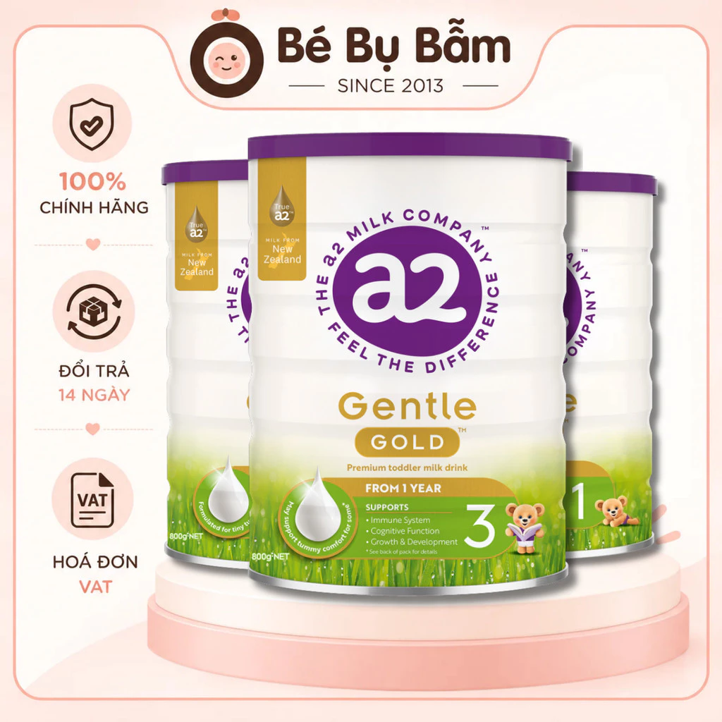 ✅ Sữa Bột A2 Gentle Gold Chính Hãng 800g - Đạm A2 Dễ Tiêu Hóa [Voucher Extra, Freeship]