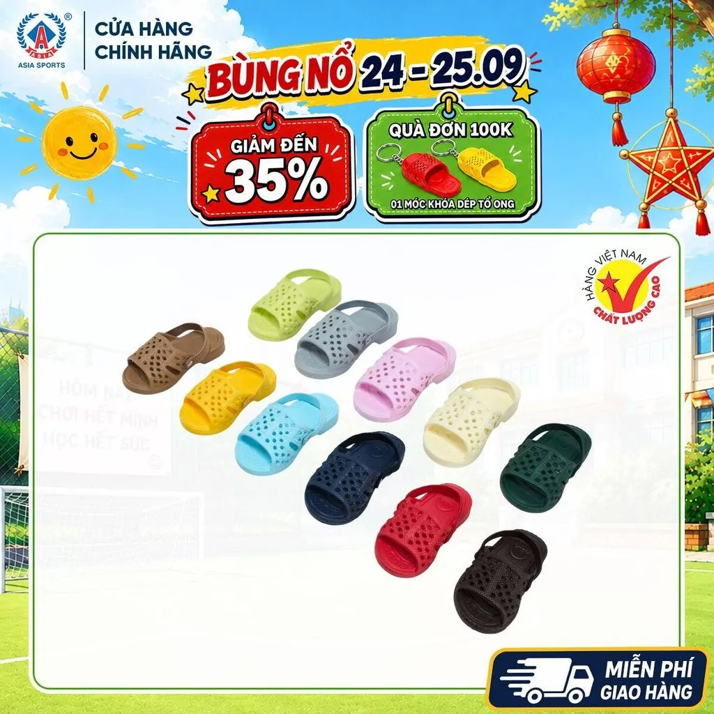 [CÓ QUAI] Dép Tổ Ong Trẻ Em ASIA (Size 11-16) Siêu Nhẹ Nhanh Khô - Dép Lê Đi Trong Nhà Chống Trượt Bền Đẹp - DCE03