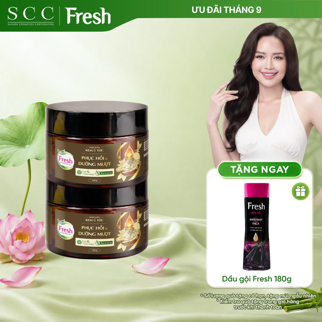Combo 2 Kem Ủ Tóc Fresh Thảo Mộc Dưỡng Sinh Hỗ Trợ Phục hồi Và Dưỡng Mượt Tóc Hư Tổn 220g