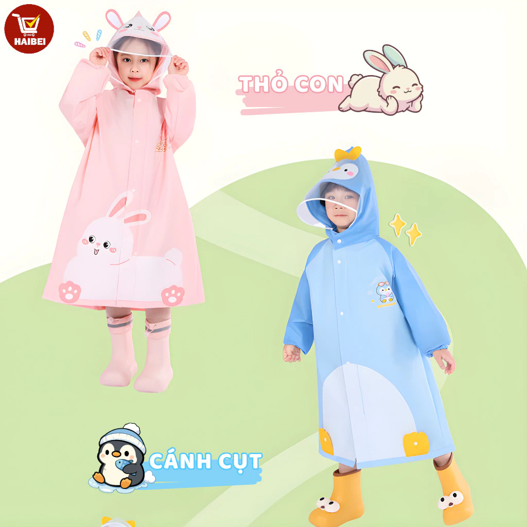 Áo mưa trẻ em, áo mưa chống thấm nước cho học sinh, mềm mại và thoải mái, an toàn và không mùi.