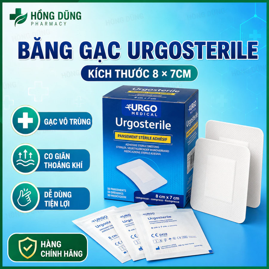 ✅ Băng Gạc Y Tế Vô Trùng Có Keo Urgo URGOSTERILE | Urgo Sterile Bảo vệ vết thương lớn -VT0359