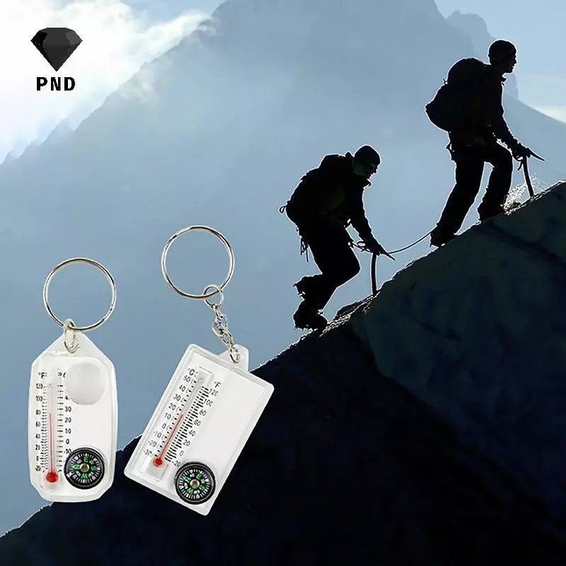 PND Ngoài Trời Leo Núi Bulepass Con trỏ Mini Móc Khóa Nhiệt Kếpass Móc Chìa Khóa Dụng Cụ Cắm Trại Vượt Qua Carabiners raoog