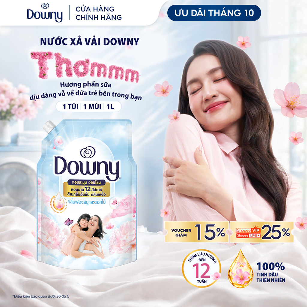 Nước Xả Vải Downy Tinh Khôi Túi 1L