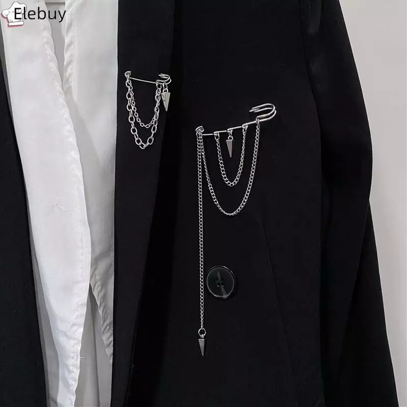 [Ele-T] Dark sel Mặt Dây Chuyền Trâm Cài Dành Cho Nam Nữ Vintage Trâm Cài Punk Stay Gothic Bông Tai Kẹp Dạo Phố Trang Sức