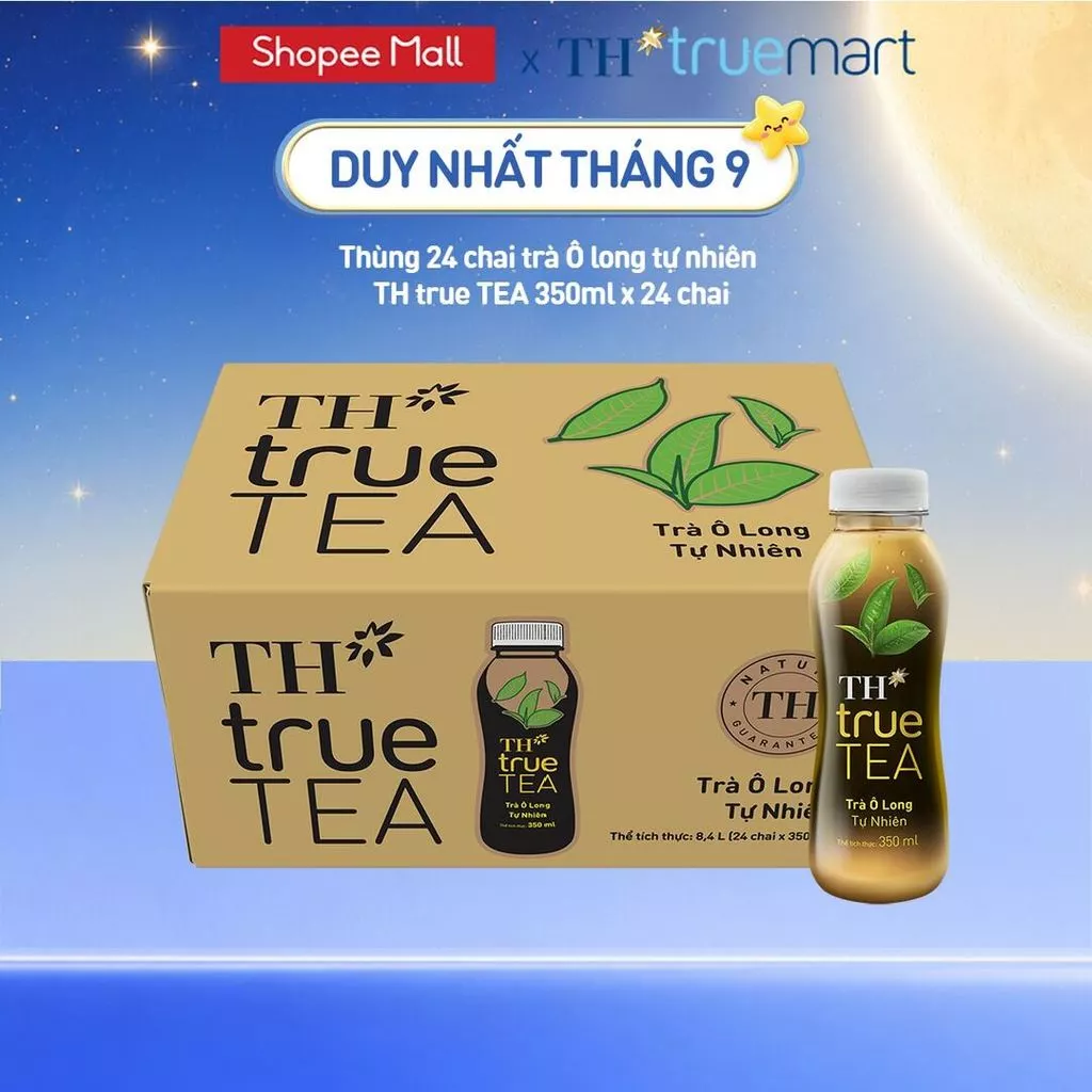Thùng Trà Ô Long hương vị tự nhiên TH true TEA milk 350ml (24 Chai)