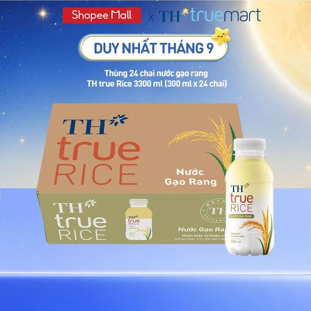 Thùng nước gạo rang TH true RICE 300ml (24 Chai)