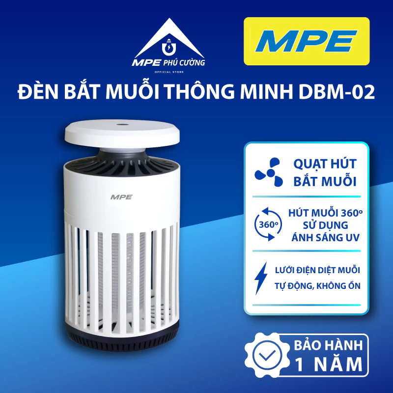 (CHÍNH HÃNG) MPE - ĐÈN BẮT MUỖI DBM-02 ĐÈN DIỆT MUỖI LED UV LƯỚI ĐIỆN AN TOÀN CHO GIA ĐÌNH TRẺ NHỎ