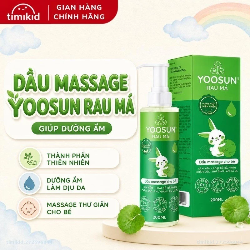 Dầu Massage Yoosun Rau Má Giúp Dưỡng Ẩm, Làm Dịu Da, Massage Thư Giãn Cho Bé