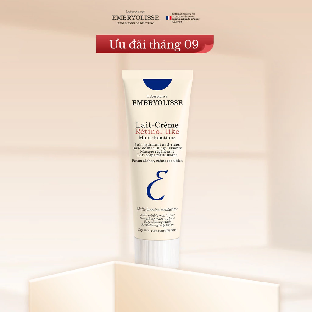 [Quà Tặng Không Bán] Kem Dưỡng Hỗ Trợ Cải Thiện Nền Da, Sáng Mịn Lait Crème Retinol Like Embryolisse 15ml
