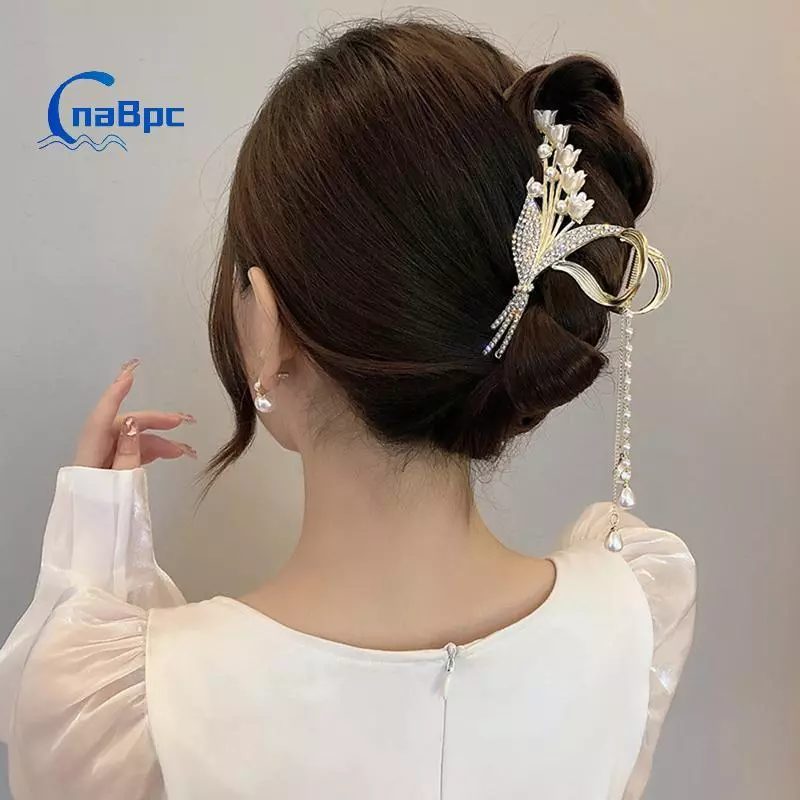 < CnaBpc > Kẹp Tóc Mới Thời Trang Nữ Ngọc Trai sel Lấy Kẹp Cho Bé Gái Kẹp Tóc Hoa Cá Mập Kẹp Mũ Sang Trọng Phụ Kiện Tóc Mới