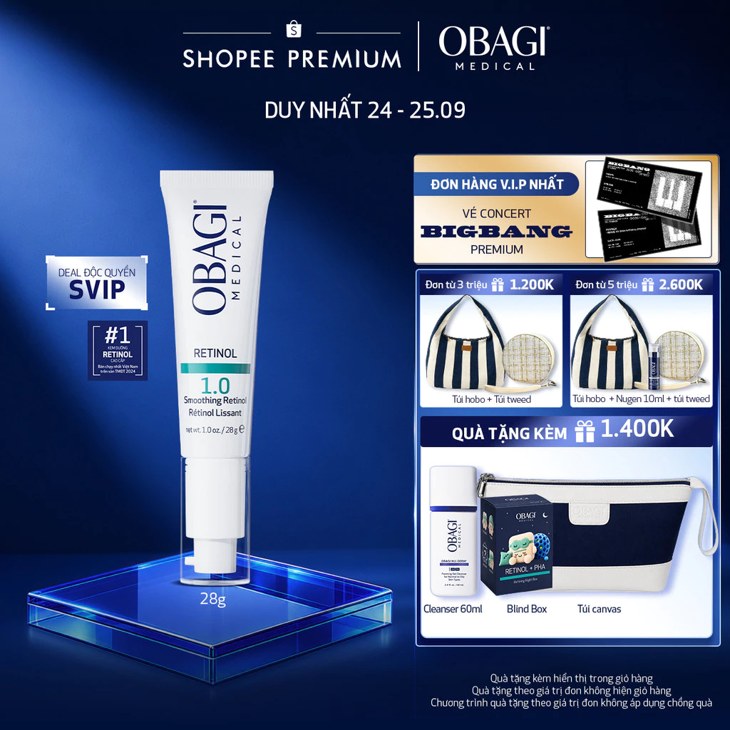 [Deal Độc Quyền SVIP] Kem Dưỡng Làm Mờ Nếp Nhăn & Làm Đều Màu Da Obagi Retinol 1.0 (28g)