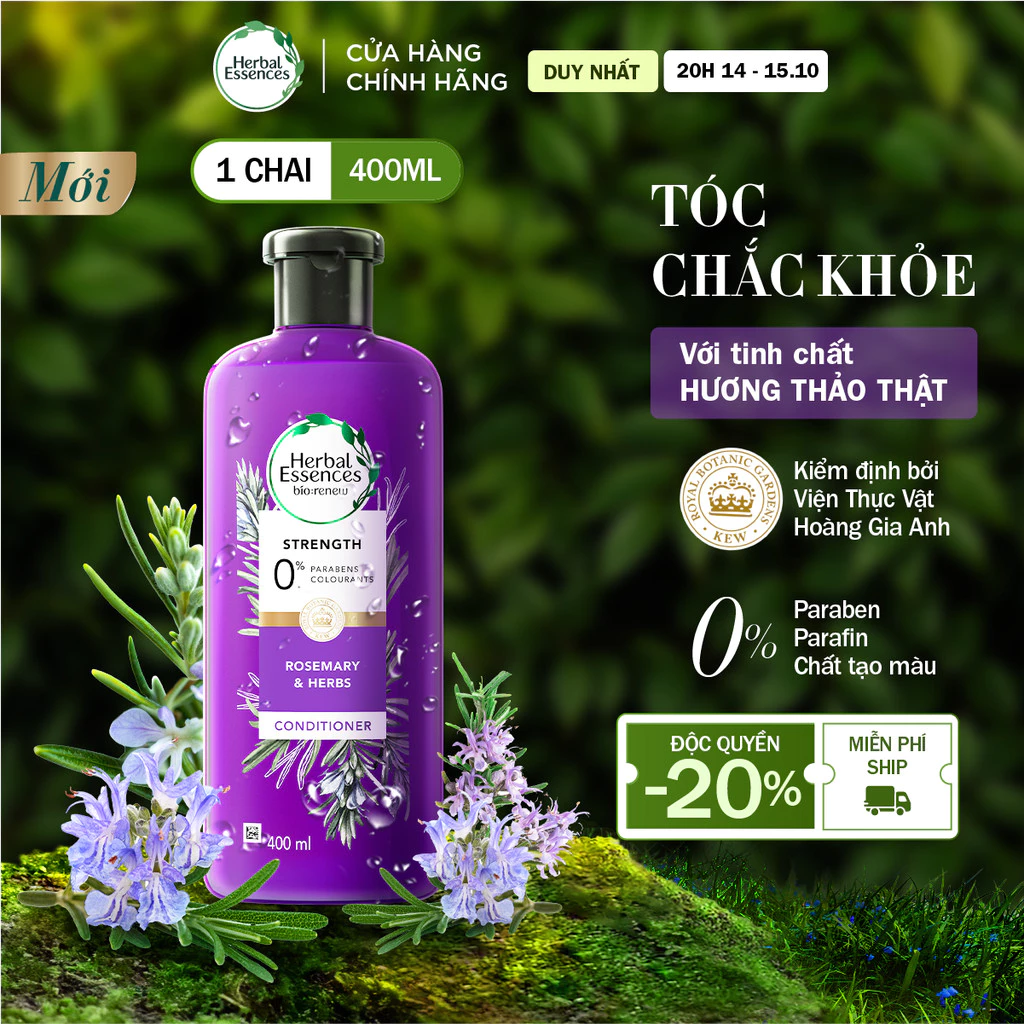Dầu Xả Herbal Essences Tinh Chất Thực Vật Thật Hương Thảo & Thảo Mộc 400ML