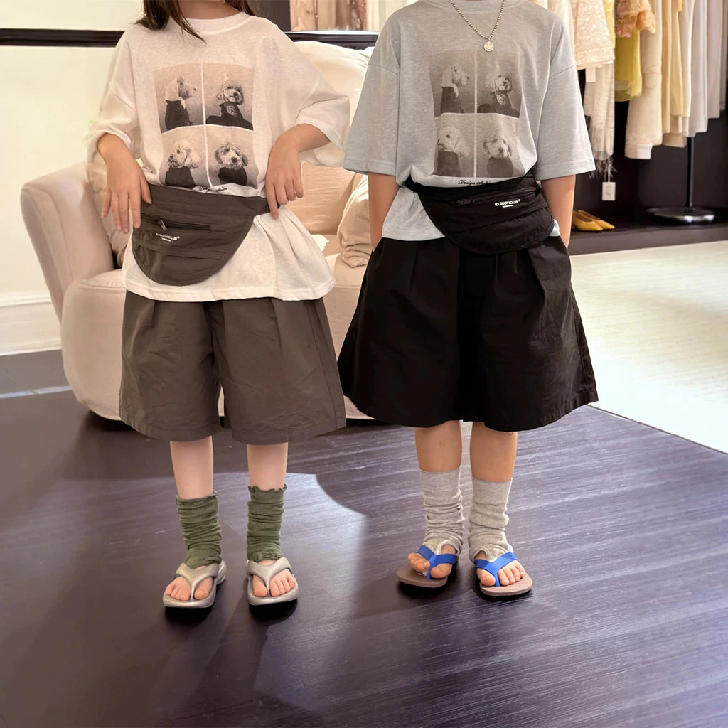 Mùa Hè 2026 Phong Cách Mới Phong Cách Hàn Quốc Trẻ Em Thiết Kế Túi Thắt Lưng Quần Short Thời Trang Túi Có Thể Tháo Rời Quần Năm Điểm