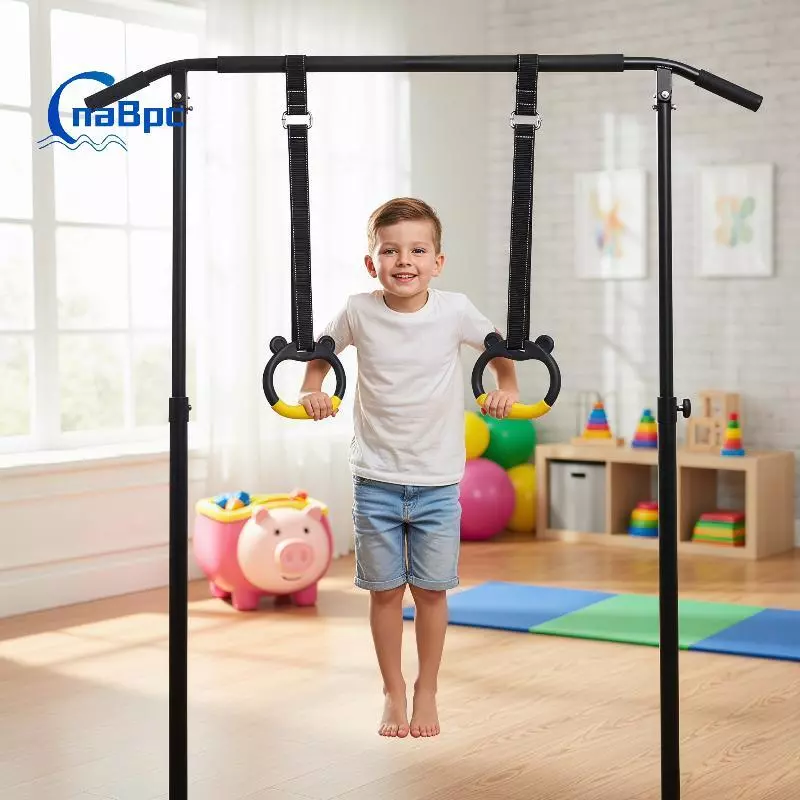 < CnaBpc > Thanh ngang cho trẻ em 2 dây treo có thể điều chỉnh Nhẫn tập thể dục cho sân chơi gia đình Huấn luyện sức mạnh kéo lên Mới