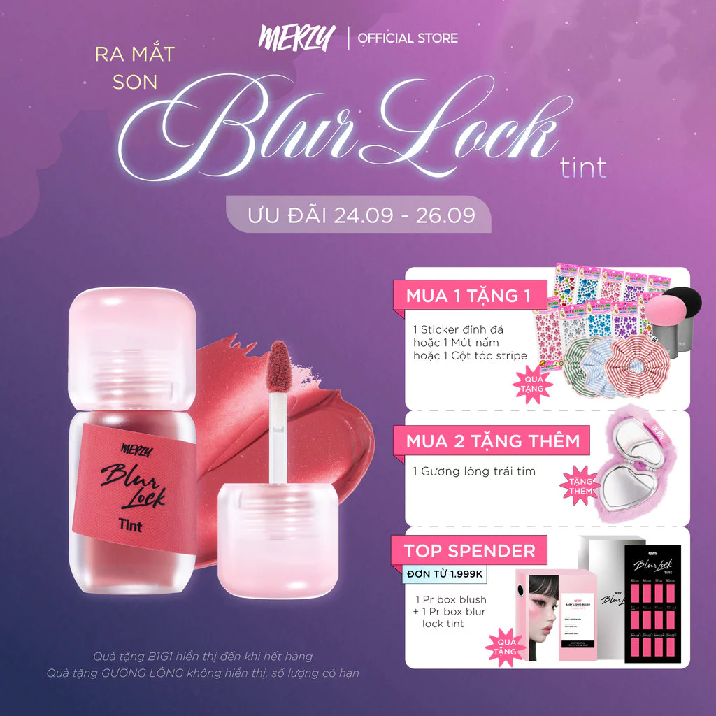 [NEW] Son Kem Lì Merzy Blur Lock Tint Khóa Môi Mịn Lì Tự Nhiên 4g