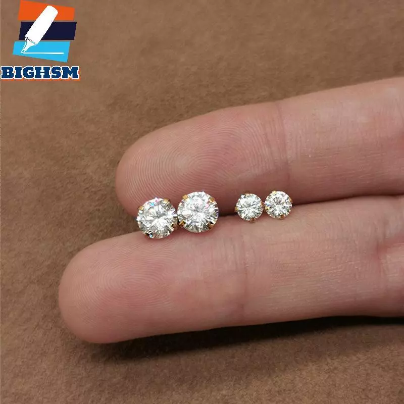 [BIGHSM] 1 Mảnh 4 Khuyên Tai Đính Kim Cương Giả Dành Cho Nữ / Nam Tragus Sụn Tiêu Chuẩn Lobe Xuyên Món Quà Trang Sức