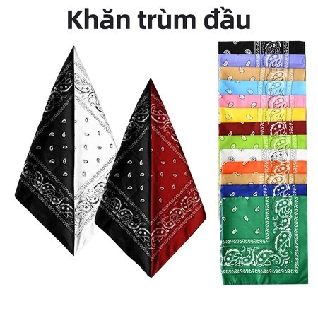 Khăn trùm đầu 55cm bandana 5 màu Chống nắng khăn đội đầu băng đô thời trang cho nam nữ