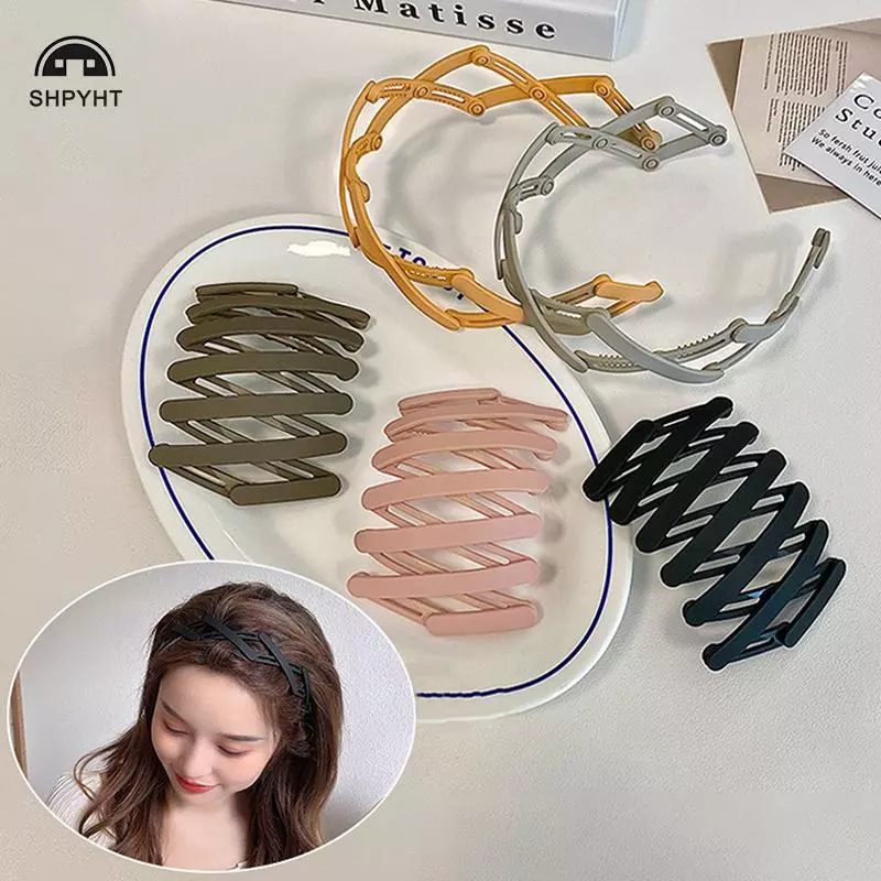 [SHPYHT] Dây Buộc Tóc Gấp Di Động Nữ Morandi Màu Chống Trơn Trượt Hàn Quốc Rửa Mặt Băng Đô Quấn Tóc Bé Gái Phụ Kiện Tóc Mới