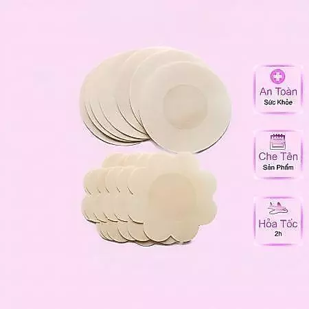 Hộp 10 miếng dán ngực màu da cao cấp, dán ti giấy che nhũ hoa, nhỏ gọn, thoáng khí, không dấu vết, không lo lộ