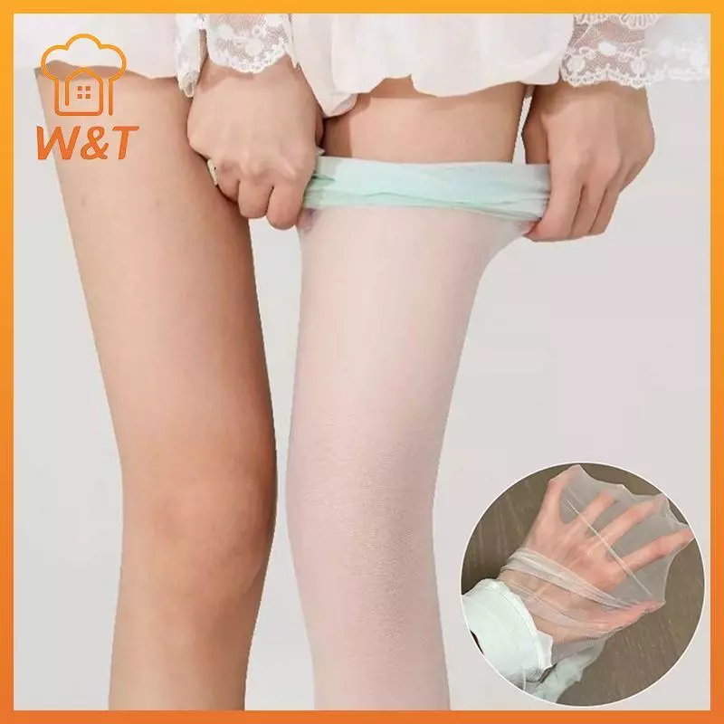 [W & T] Stoings màu xanh bạc hà dành cho nữ Mùa hè mỏng làm trắng da tự nhiên Quần lót làm mịn và làm sáng da chân Mới