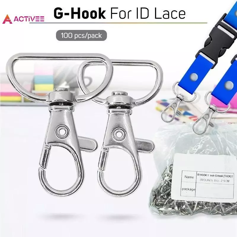 < Activee > 100 Móc buộc tài liệu 360° Xoay D Nhẫn Chống Rỉ Sét Móc Kim Loại Cho ID Huy Hiệu Văn Phòng Trường Học Sử Dụng Hàng Ngày Đẹp