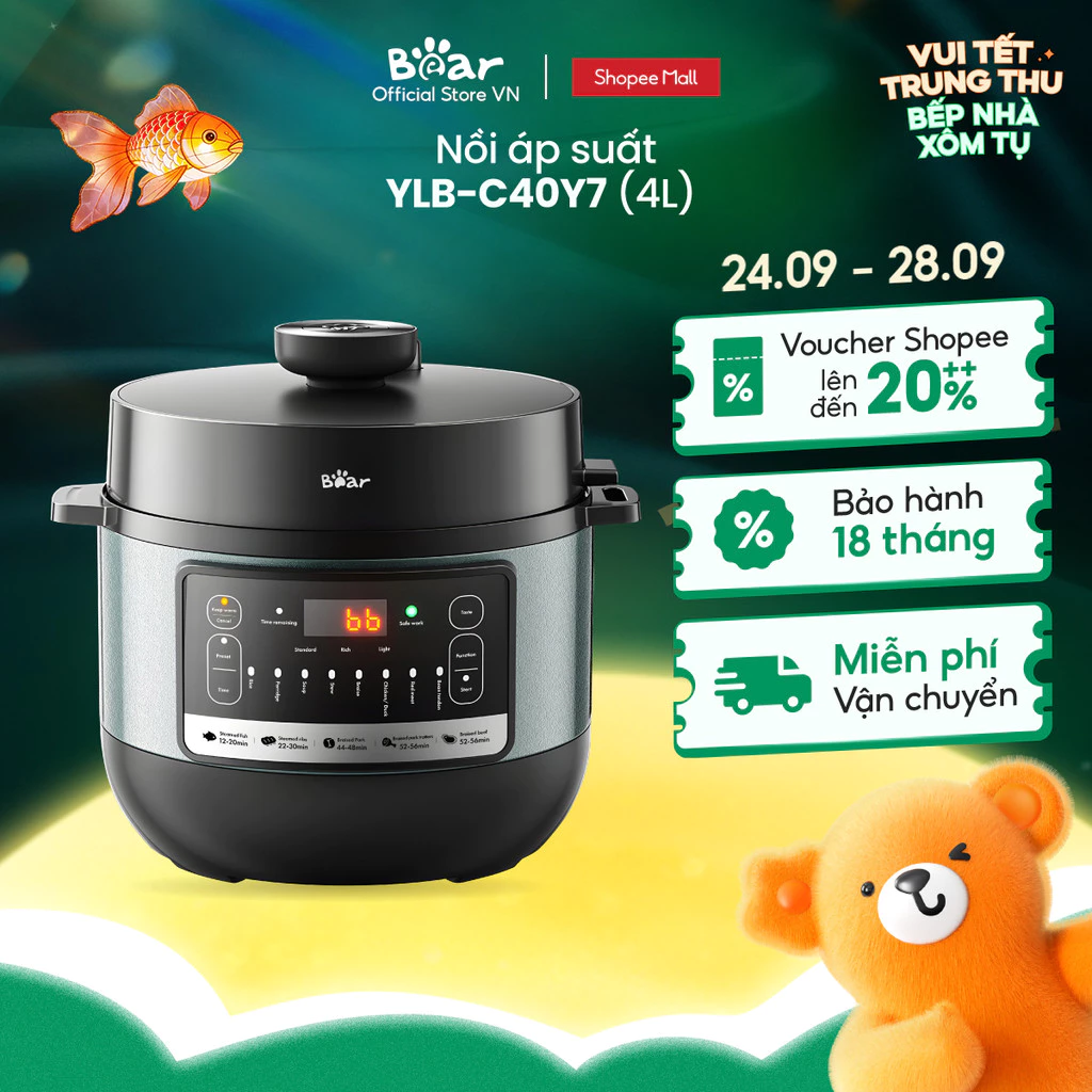 Nồi Áp Suất Đa Năng 4L Bear YLB-C40Y7 - Hàng Chính Hãng