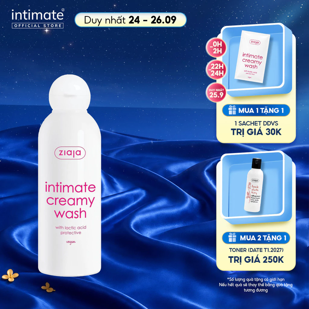 Dung Dịch Vệ Sinh Intimate With Lactic Acid ZIAJA Giúp Khử Mùi Hôi, Củng Cố Lợi Khuẩn, Cân Bằng pH 200ml