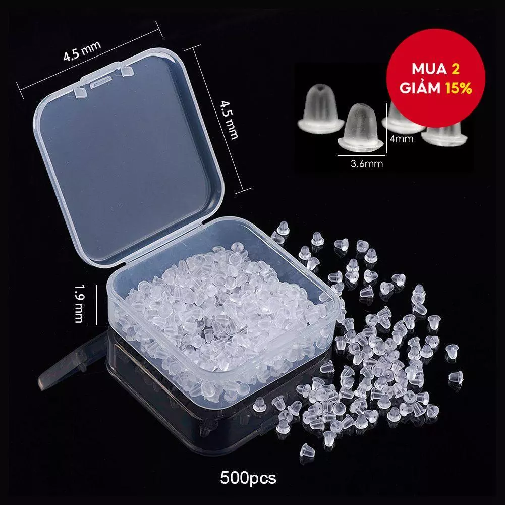 500 Chiếc Bông Tai Silicon Lưng Nút Cao Su Đa Năng Cho Bông Tai, Đồ Dùng Làm Đồ Trang Sức DIY