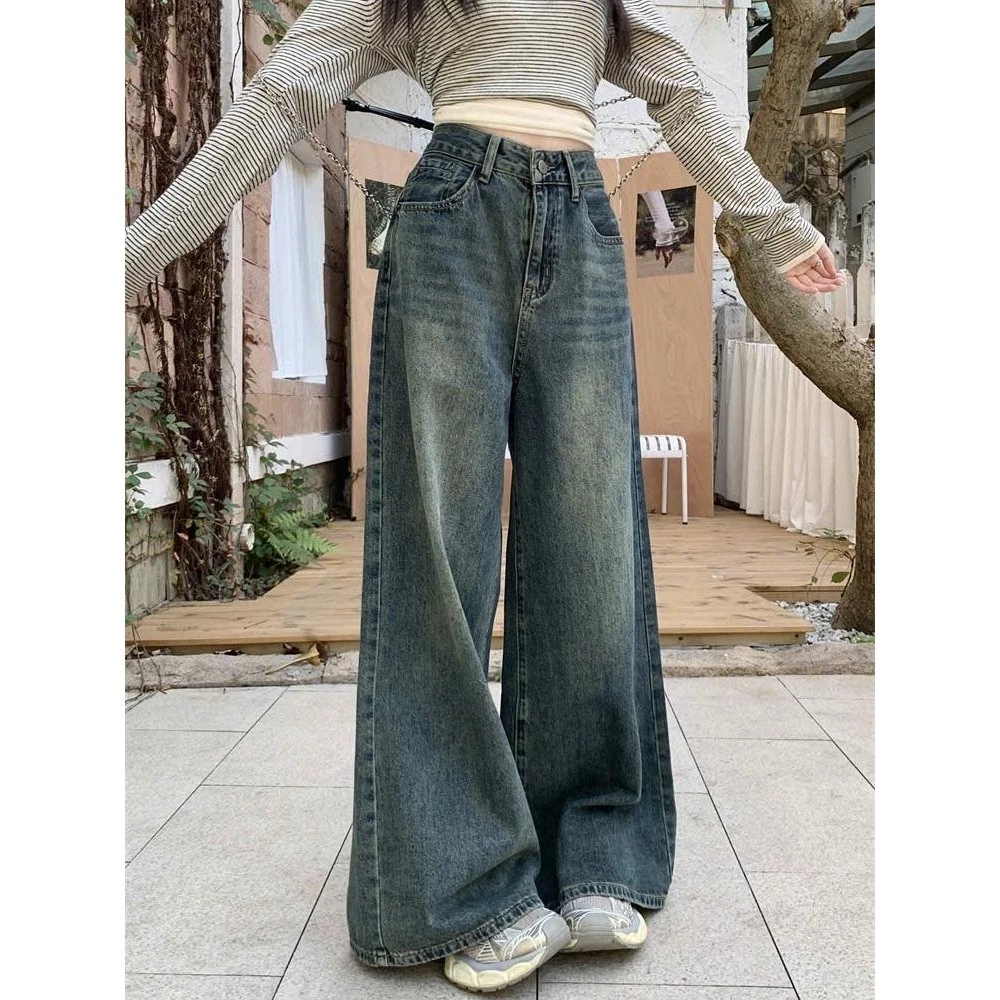 Quần jeans nữ ống rộng cạp cao, quần bò nữ tôn dáng 3 màu với thiết kế đơn giản nhẹ nhàng cực hot trend