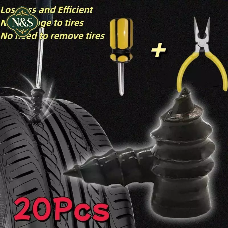 NS Universal Puncture Repair Kit 20 Chiếc Dụng Cụ Kim Loại Cho Lốp Chân Không Bền Đâm Vít Lốp Cố Định Bộ NS