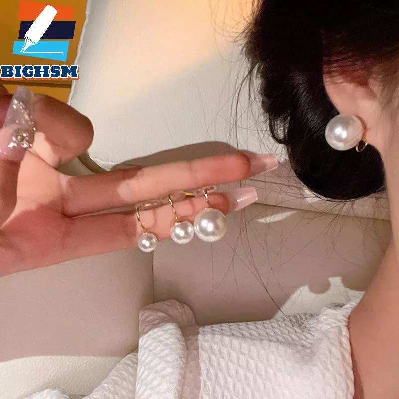 [BIGHSM] Kẹp tai ngọc trai thời trang không có lỗ tai Tai đơn giản Vòng đeo giả Trang sức thời trang Bông ngọt ngào dành cho nữ