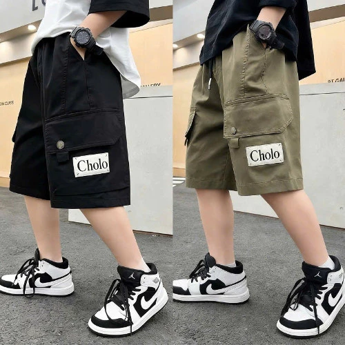 Quần short kaki cho bé trai 18-52kg Cholo. Quần đùi lỡ lửng túi hộp đi học, đi chơi cho trẻ em, học sinh nam 6 -14 tuổi