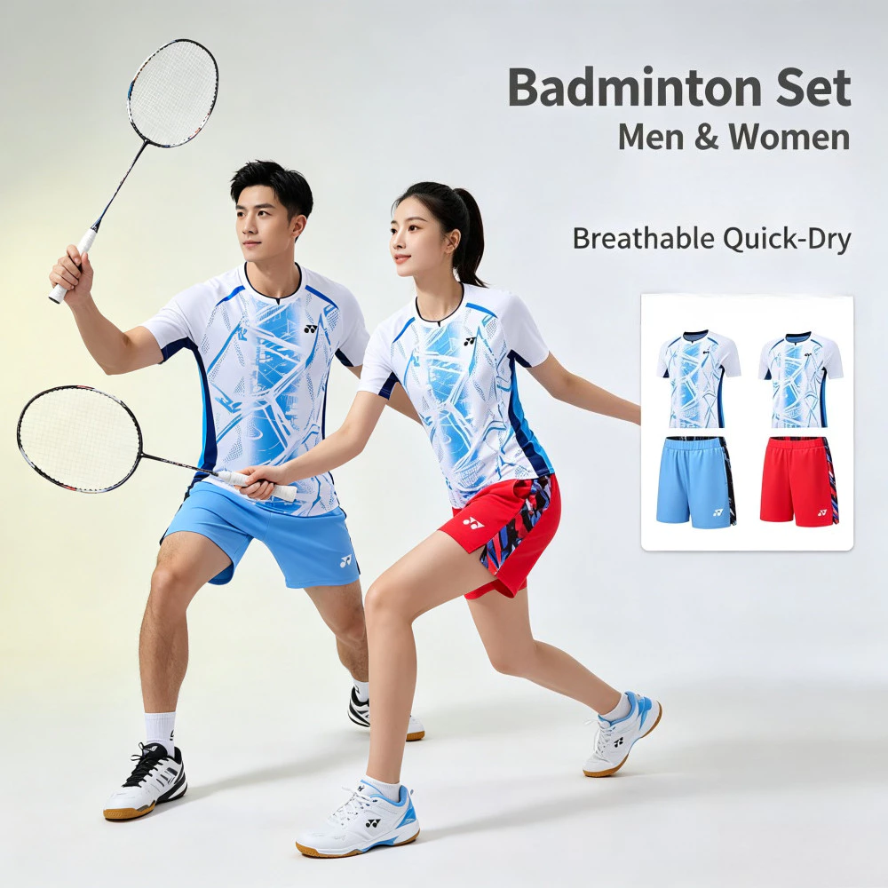 Áo Sơ Mi Thể Thao Unisex Đa Thể Thao (80012) - Áo Cổ Chữ V Nhanh Khô Nhẹ | Áo thun thoải mái đa năng dành cho cầu lông, tennis, bóng bàn & bóng bàn